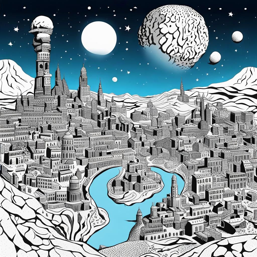 Courtyard Scene with Flowers and Glowing Lights