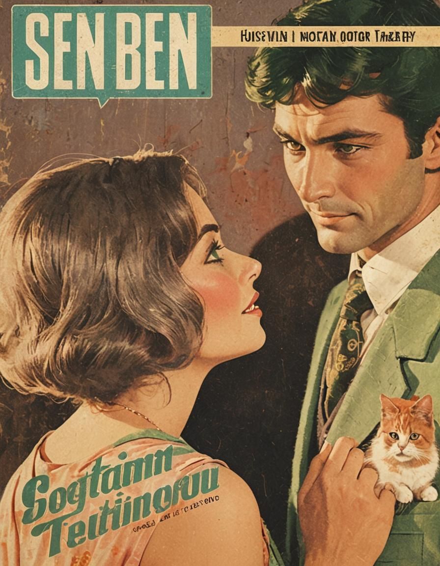 Charming Cats in Retro Turkish Photo Novel Style