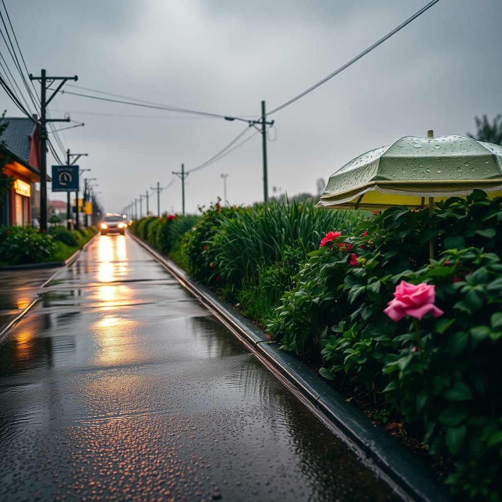 Serene Landscape After the Rain