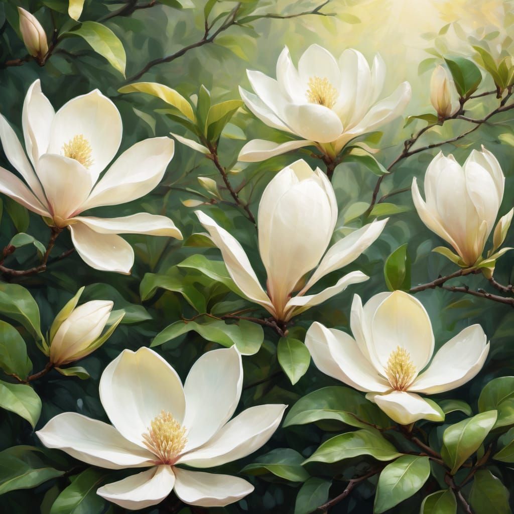 Impressionist Garden Blooms in Soft Focus