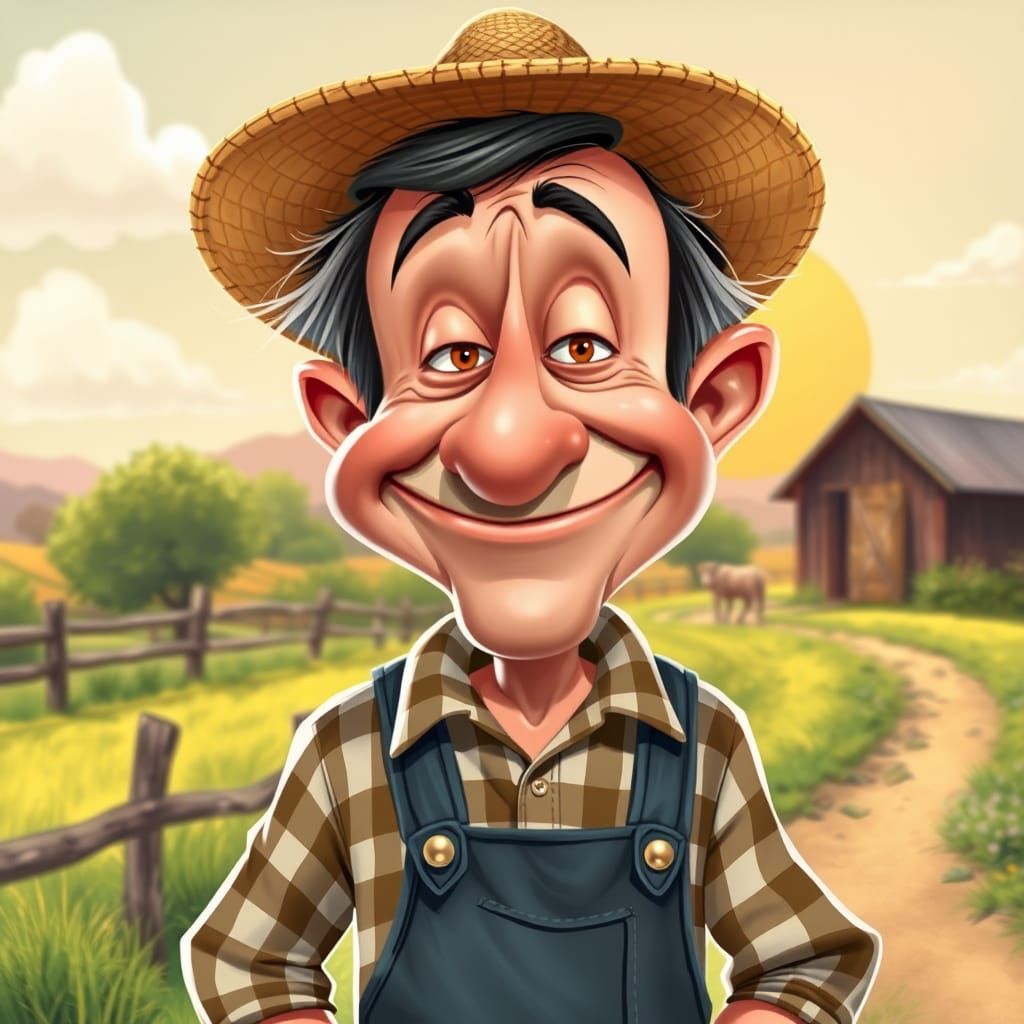 Funny Caricature Portrait in Cartoon Style