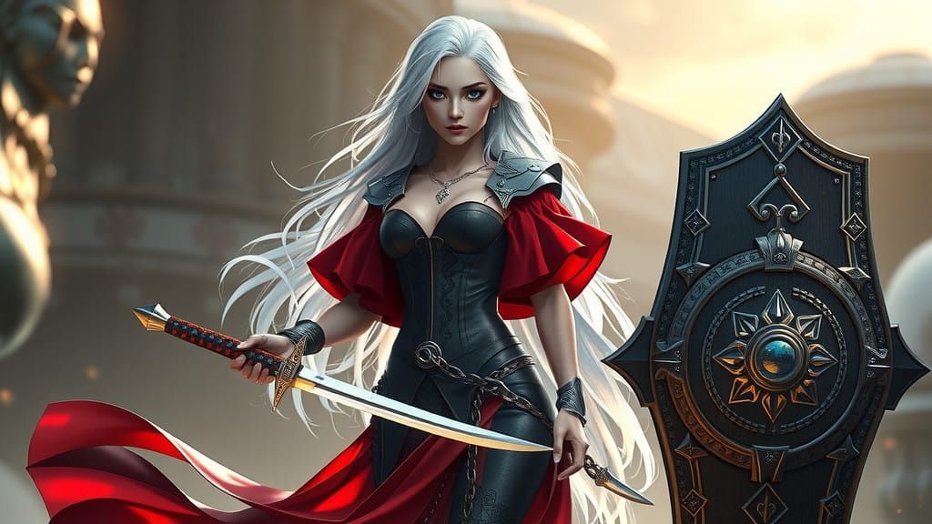 Ethereal Aasimar Warrior in Radiant Armor