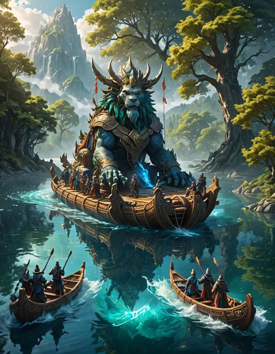 Majestic Water Guardians Meeting on Mystical Raft