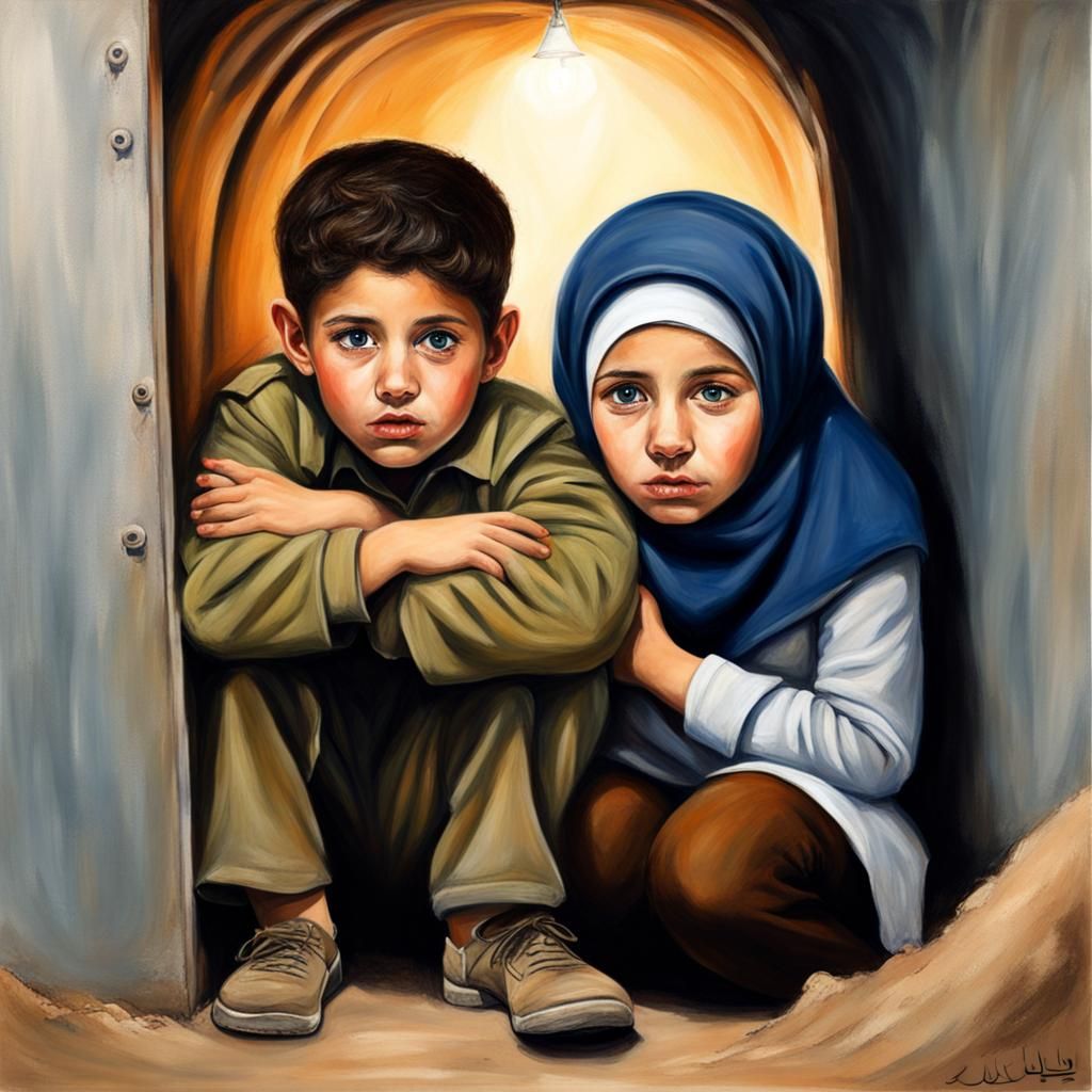 Children Seek Shelter Together in War-Torn Israel