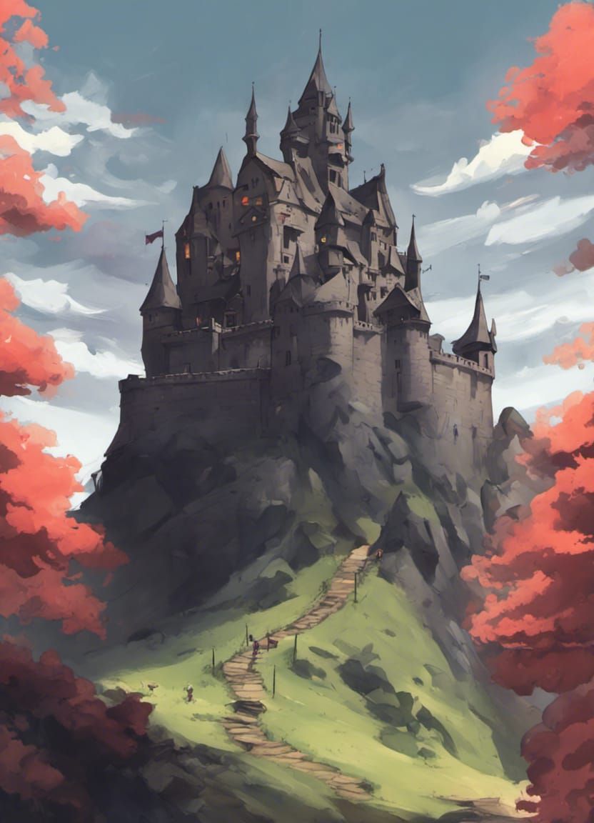 Studio Ghibli Style Howl's Moving Castle Illustration