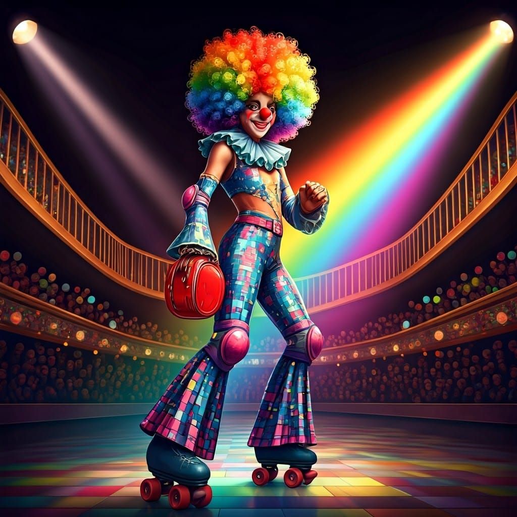 Vibrant Disco Spectacle in 70s Era Style