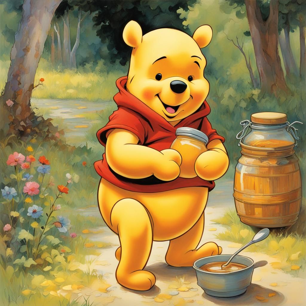 Winnie the Pooh and Honey Pot Acrylic Art