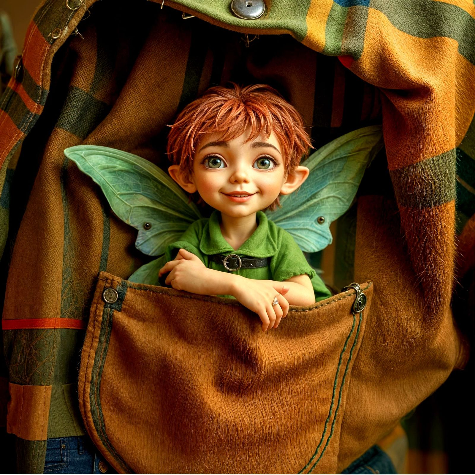 Mischievous Faerie Pokes Out of Pocket in Whimsical 3D