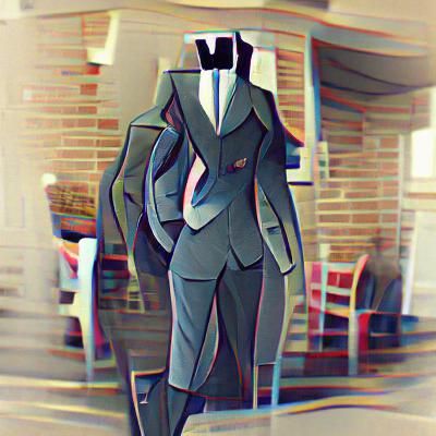 AI Interpretation of a Man in a Suit
