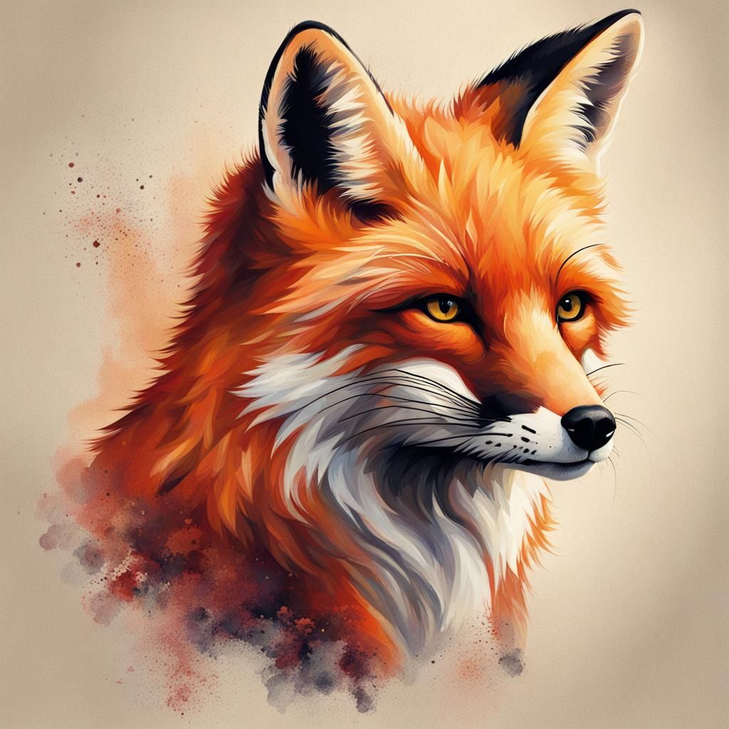 Stylized Fox Artwork Generated by AI