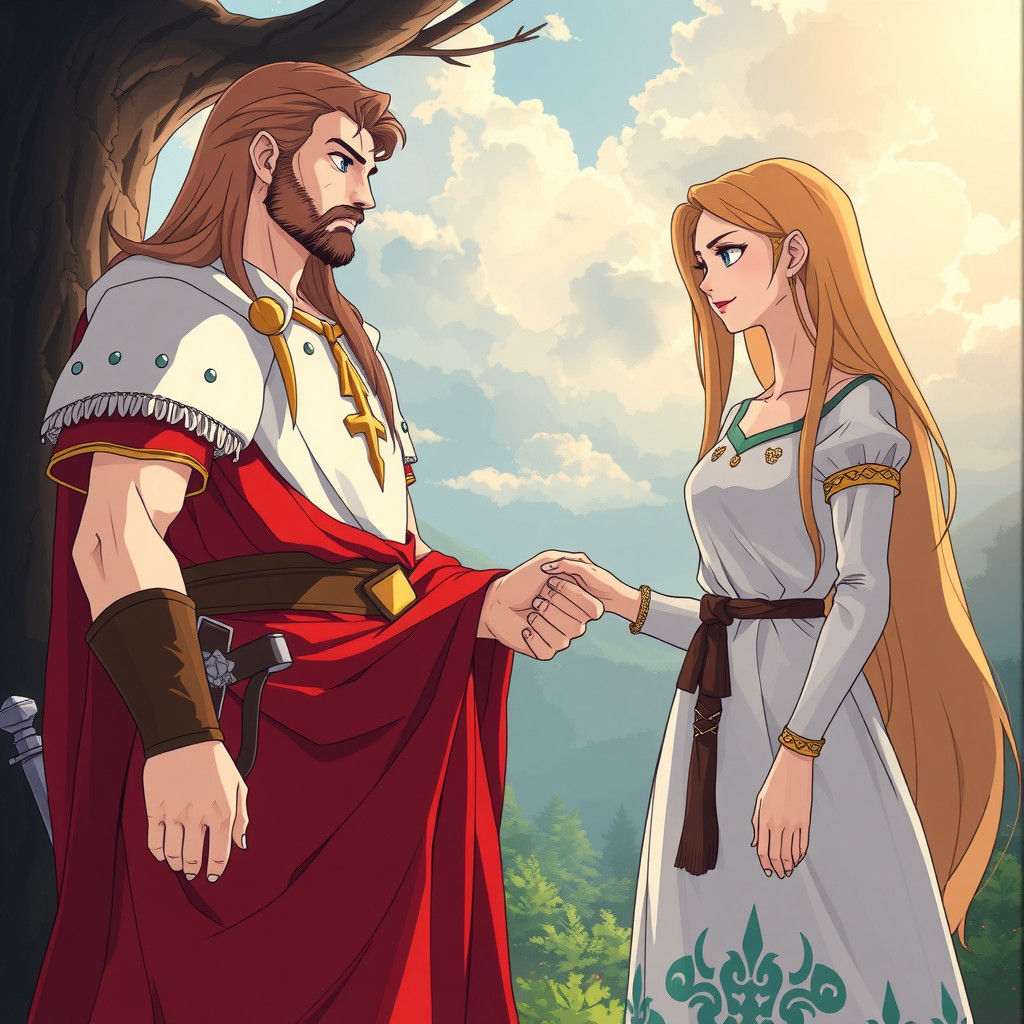 Brunhilde and Aslaug in Anime Style