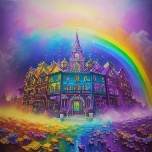 Rainbow Parchment in Neo-Impressionist Style