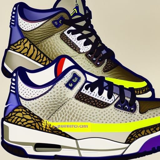 Denver Nuggets Jordan 3 Shoes in Anime Style