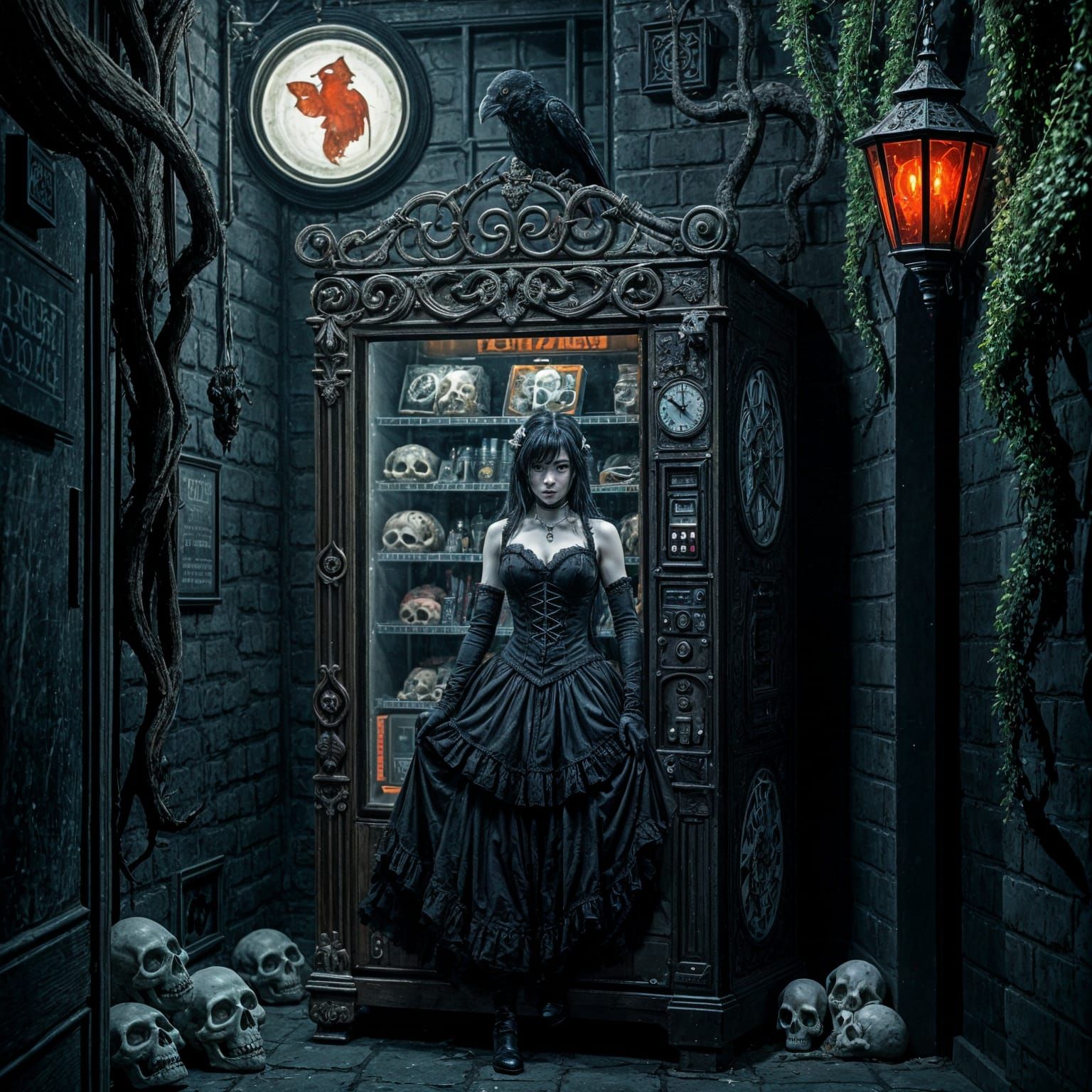 Gothic Vending Machine Dispenses Shadowy Figures in Victoria...