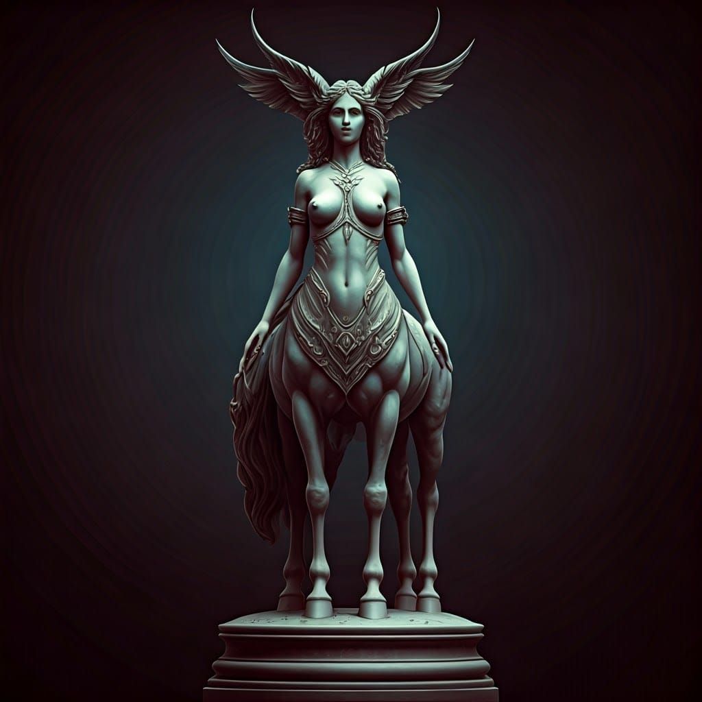 Fantastical Centaur Statue in Style of Fantasy Art