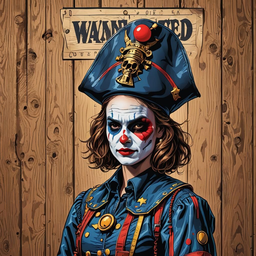 Natalie Portman as Space Pirate Clown, Vector Art