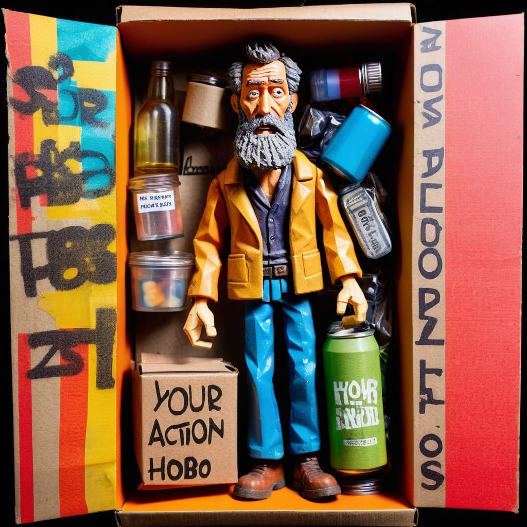 Pop Art Hobo Action Figure in Colorful Packaging