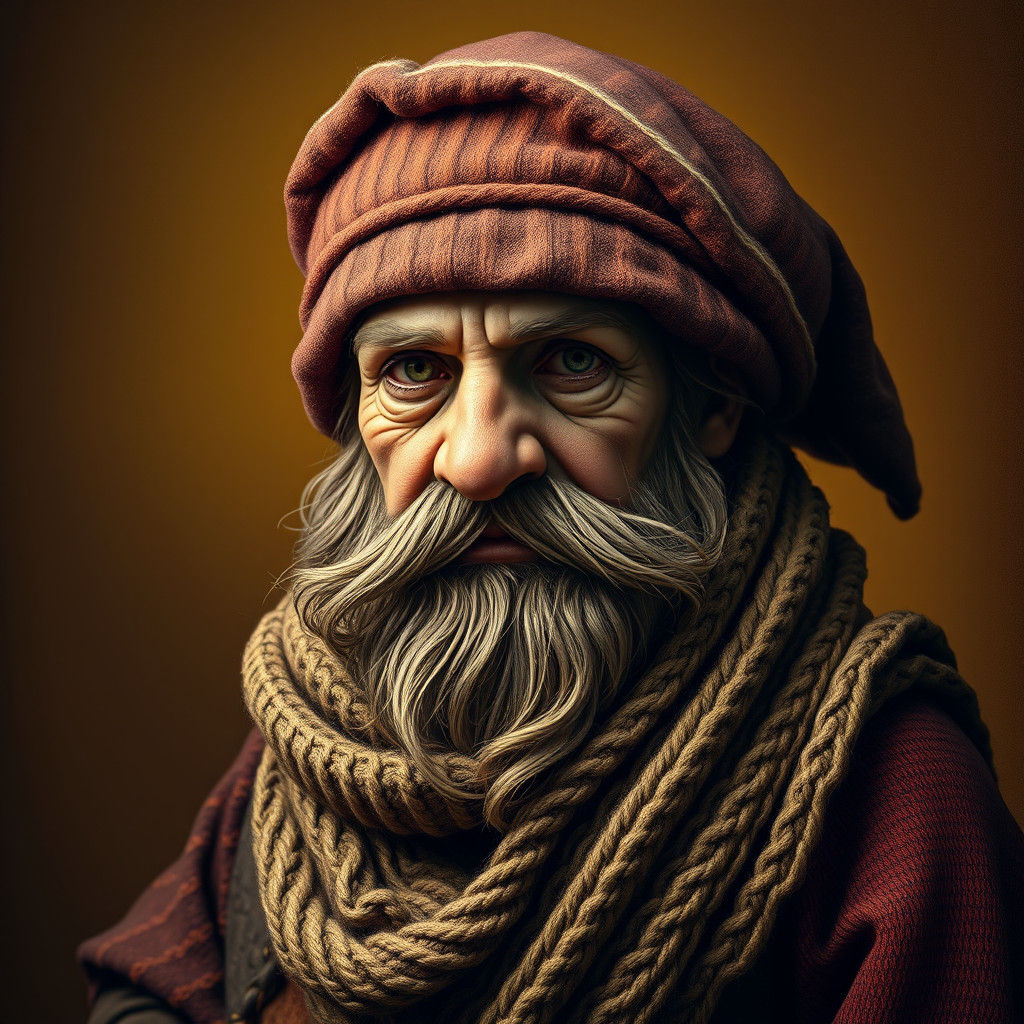 Dwarf Thief Portrait in Engraving Style