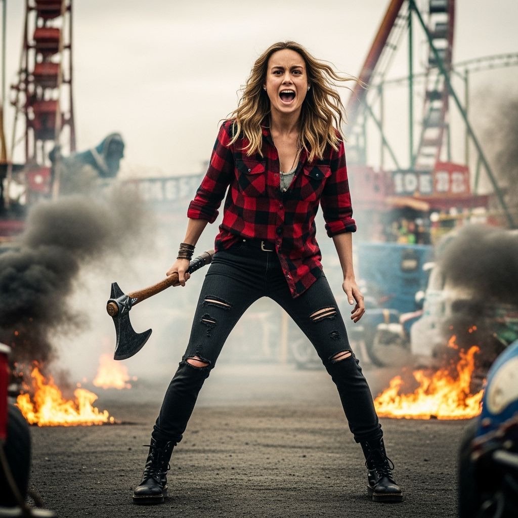 Chaotic Amusement Park Thriller Scene