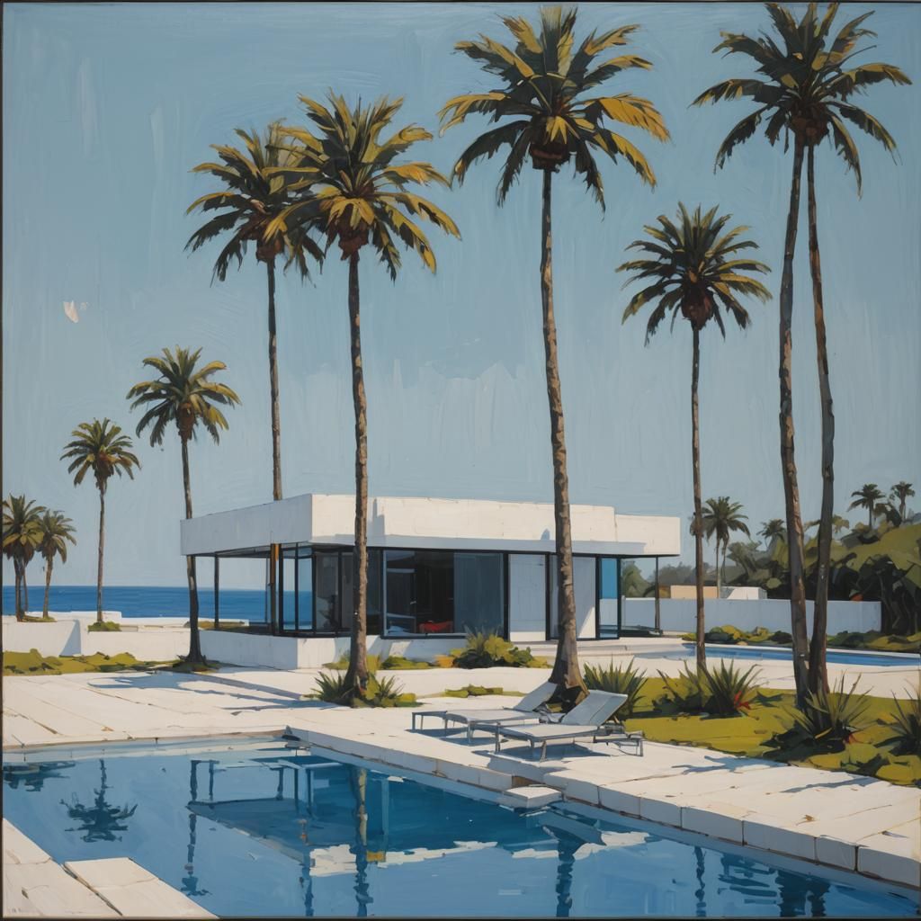 Mondrian Beach House with Neon Accents