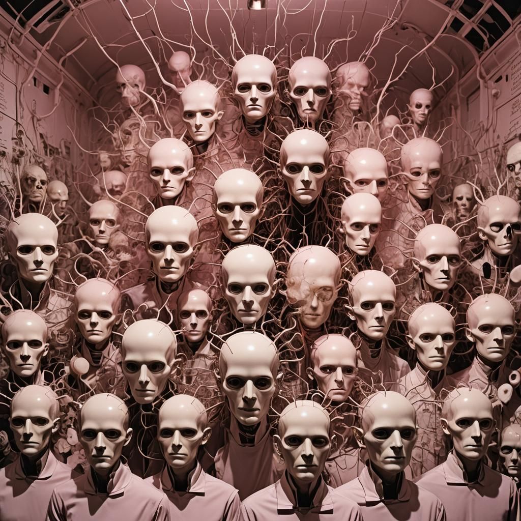 Surreal Hall of Heads: A Sci-Fi Dark Fantasy