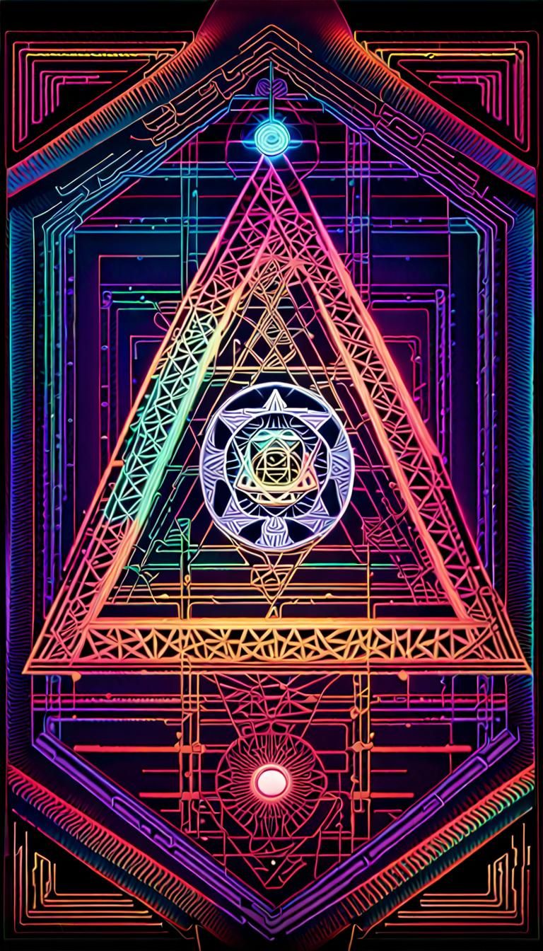 Neon Sacred Geometry: Quantum Mandala Variations