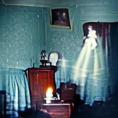 Eerie Abandoned Room in Vintage Photo Style