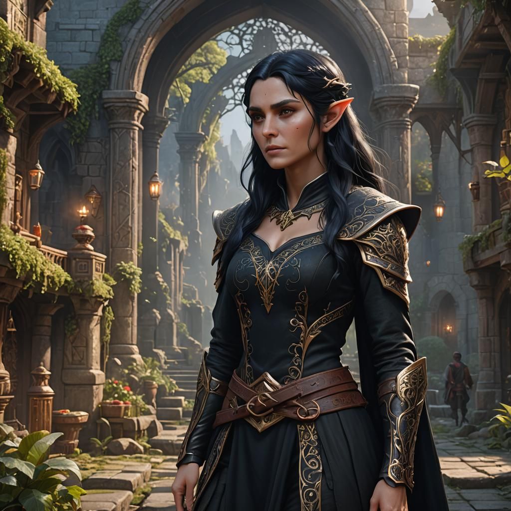 Fantasy Elf Portrait in Detailed Matte Painting Style