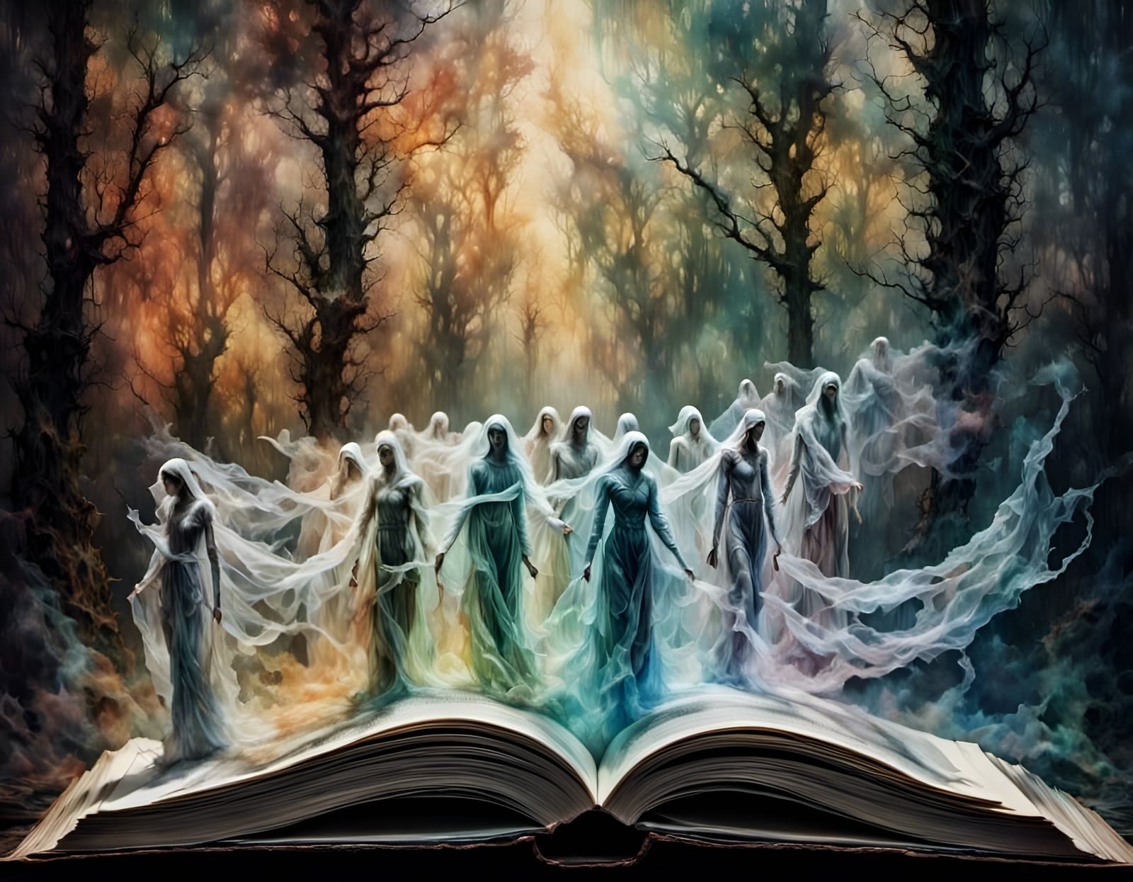 Rainbow Warriors Emerge from Book in Liquid Smoke Style