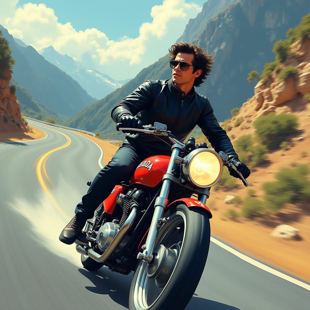 Racing Icon in Futuristic Retro Style