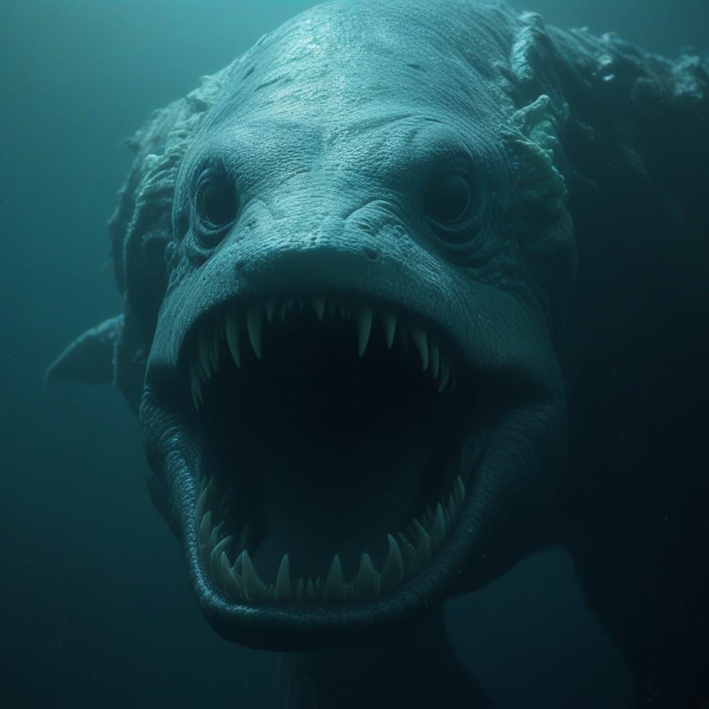 Gargantuan Moray Eel Sea Monster in Cinematic Hyperrealism