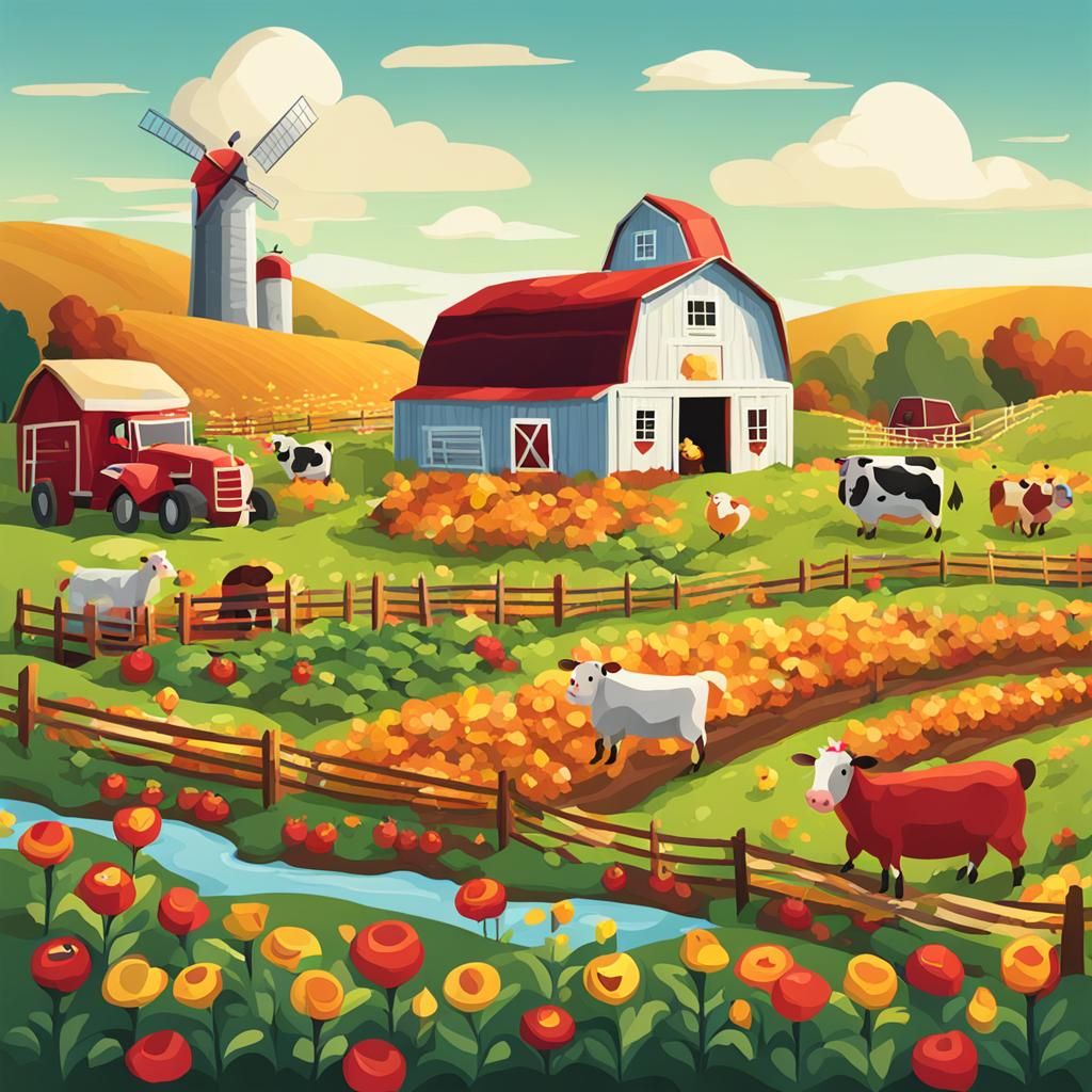 AI Generated Image of a Farm