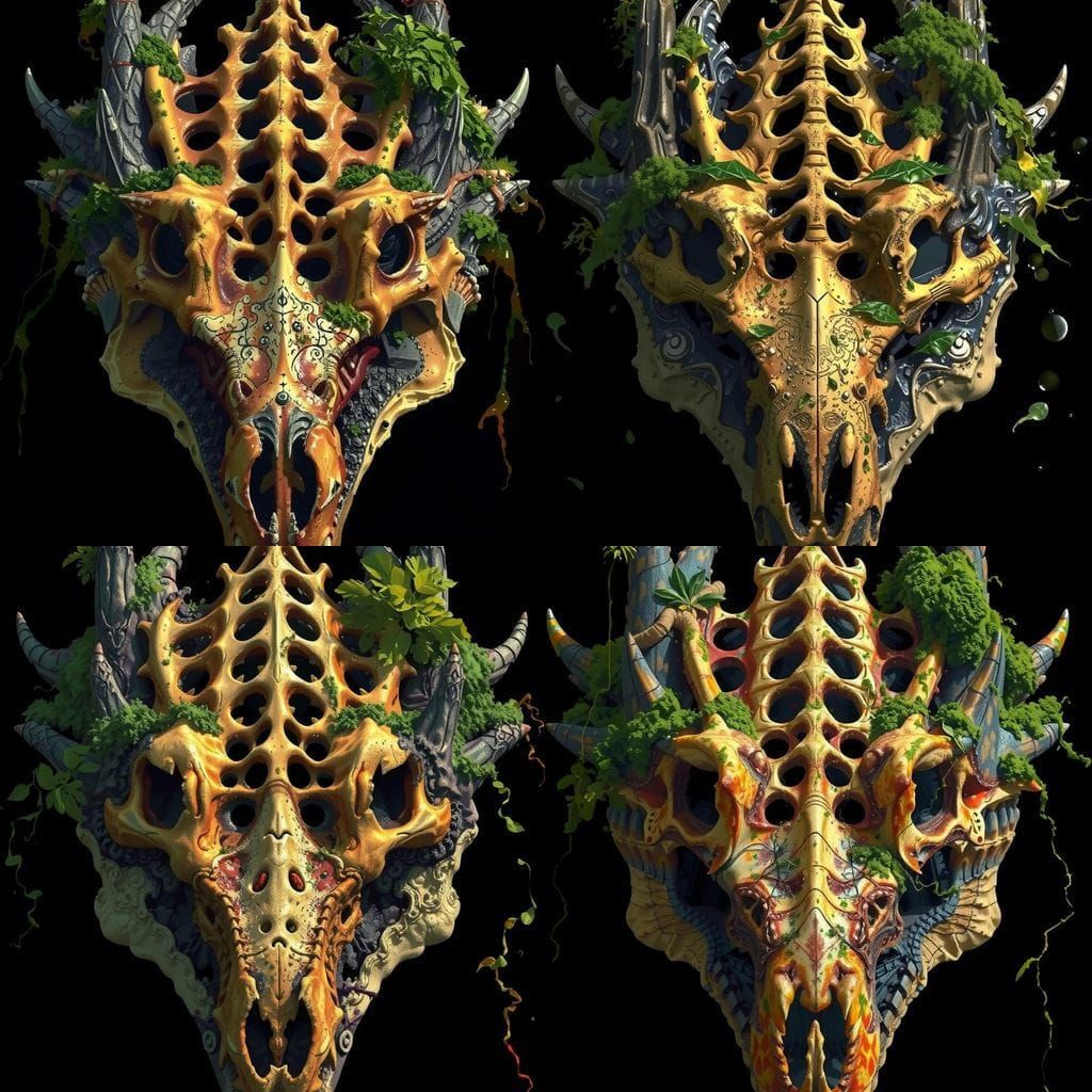 Ancient Dragon Skull Dominates Fetid Swamp Landscape