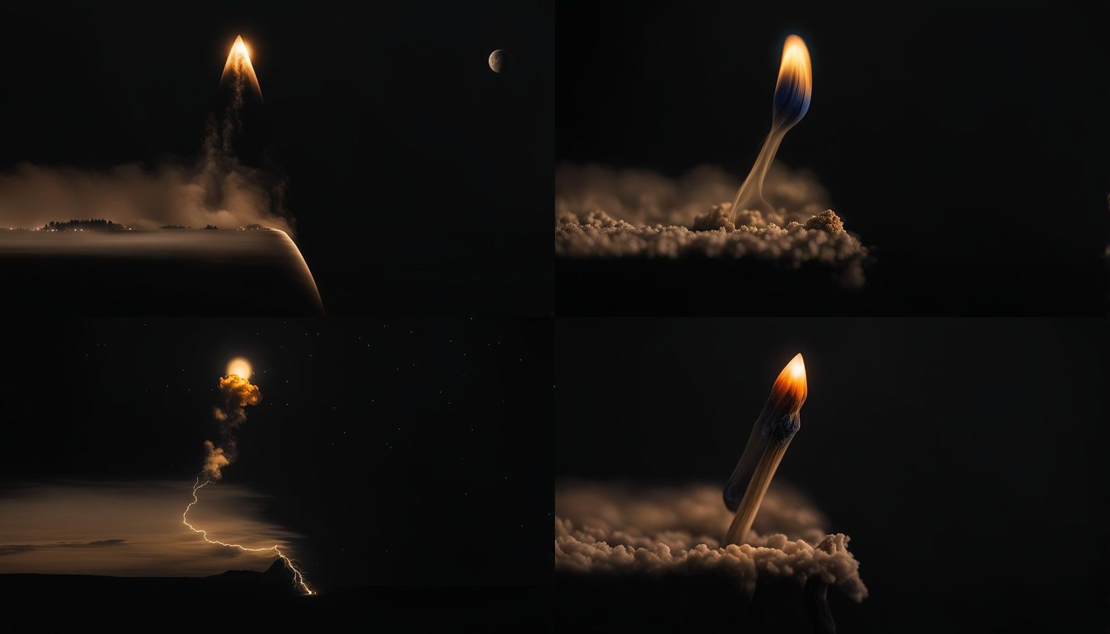 Matchsticks Kissing in Misty Embrace