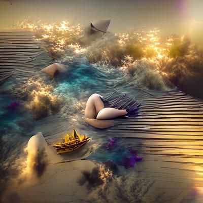 Minimalist AI Seascape