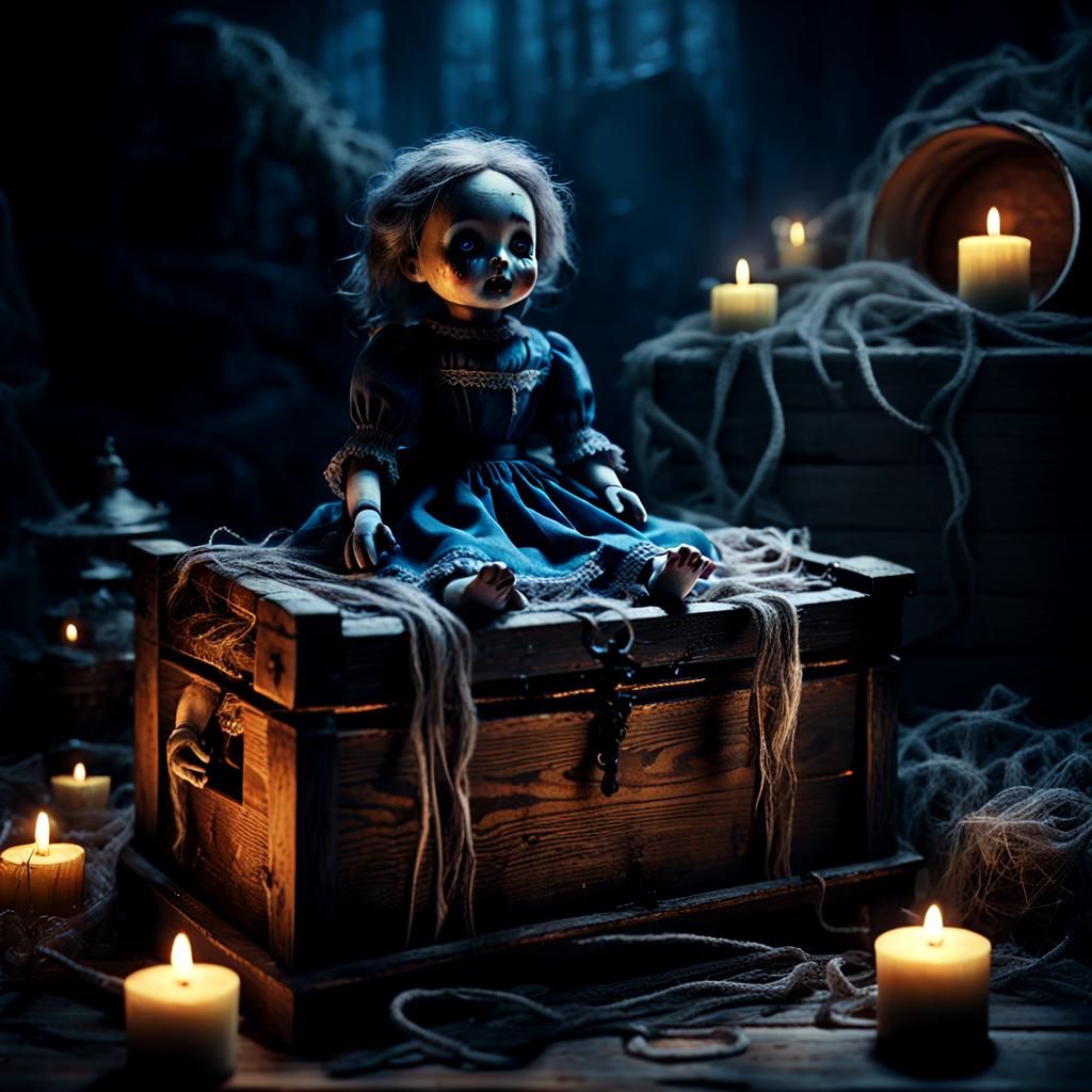 Cursed Doll in Dark Fantasy Concept Art