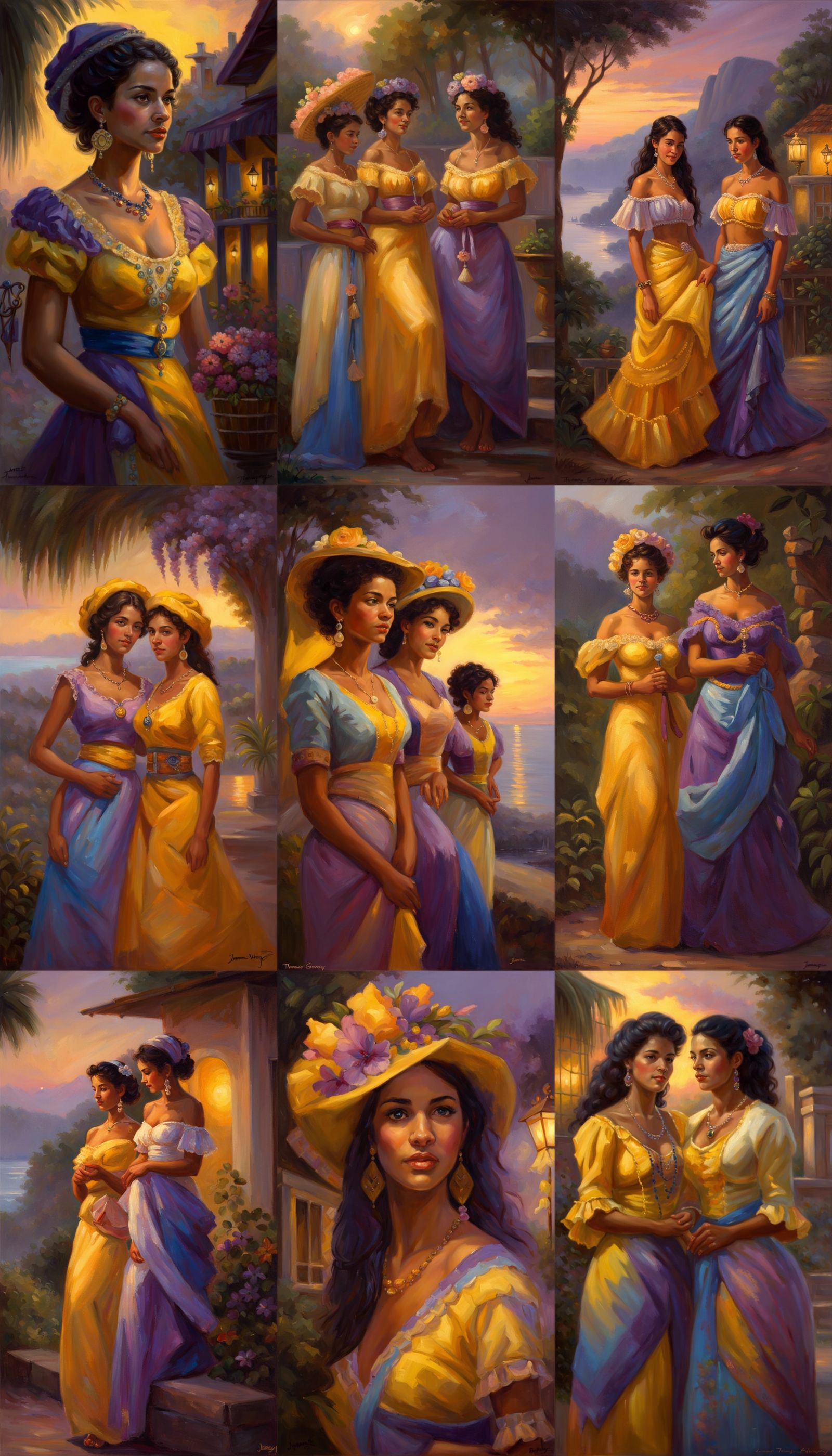 Beautiful Brazilian Women in Traditional Attire.