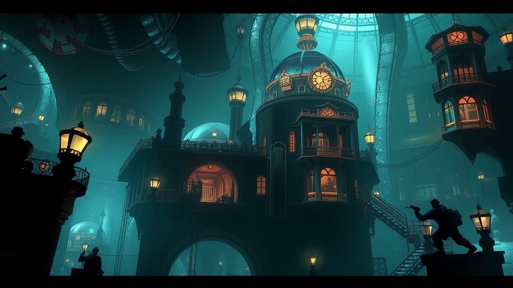 Rapture: Haunting Underwater City in Art Deco Style