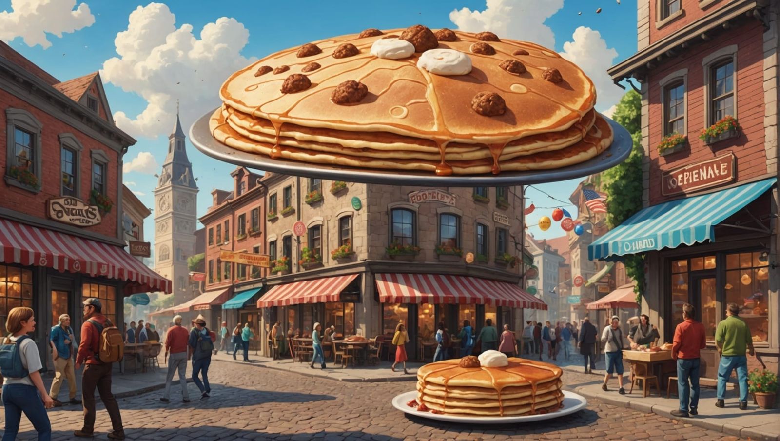 Town Overwhelmed by Giant Food Rain