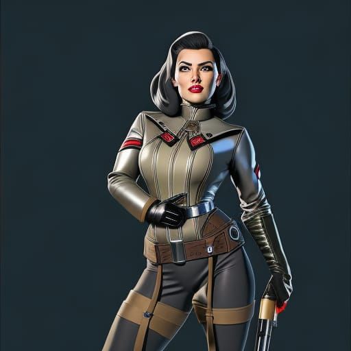 Retro Sci-Fi Pinup Girl Rocketeer