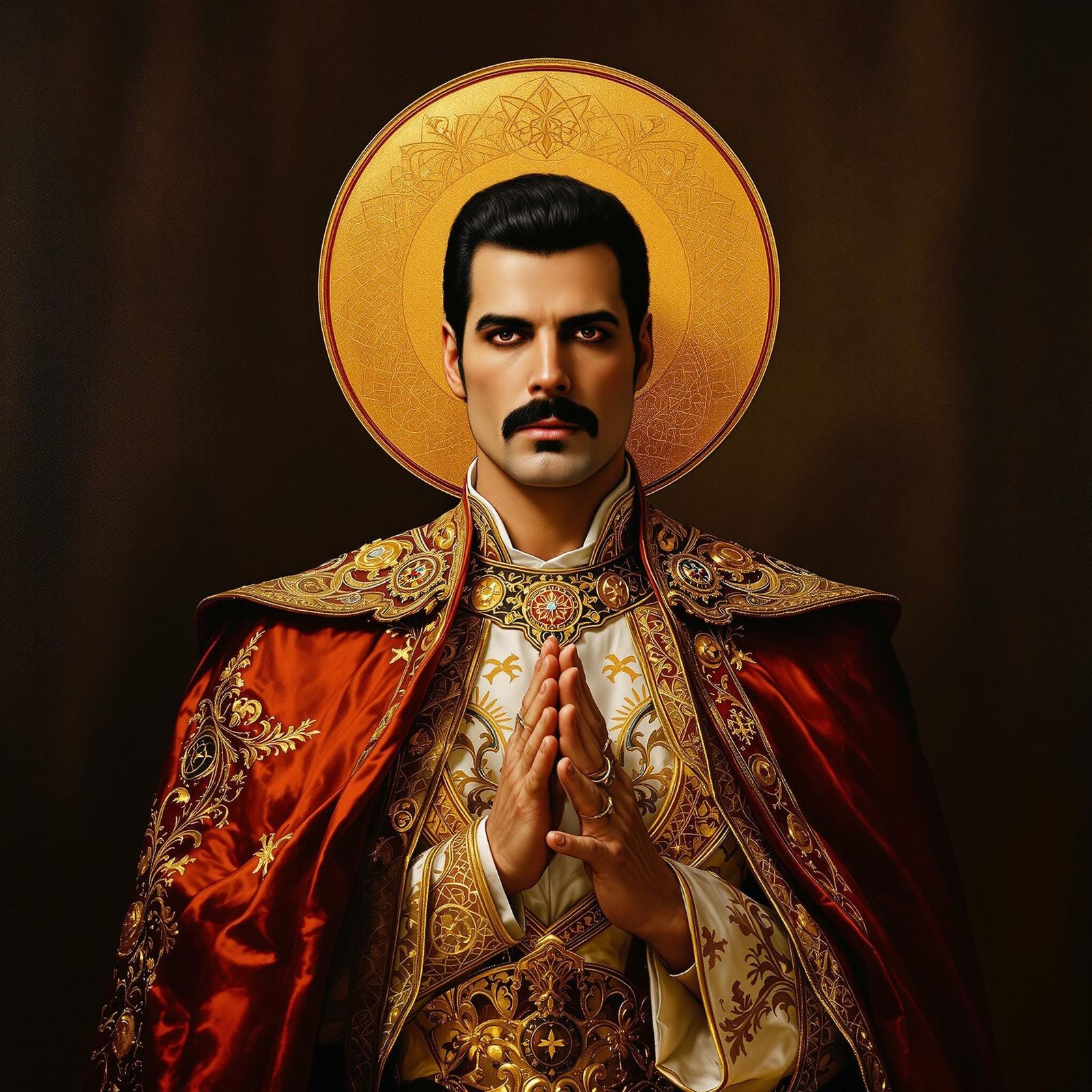 Regal Freddy Mercury in Orthodox Iconic Splendor