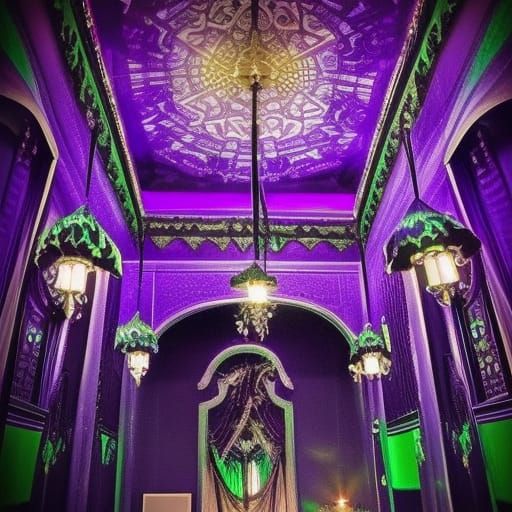Witchy psychedelic Gothic Penthouse with black walls purple ...