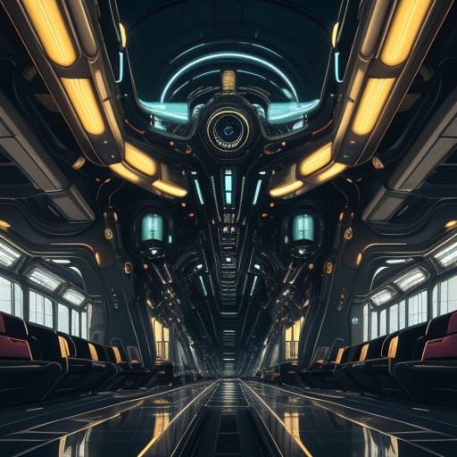 Cyberpunk Train Glides Through Futuristic Cityscape