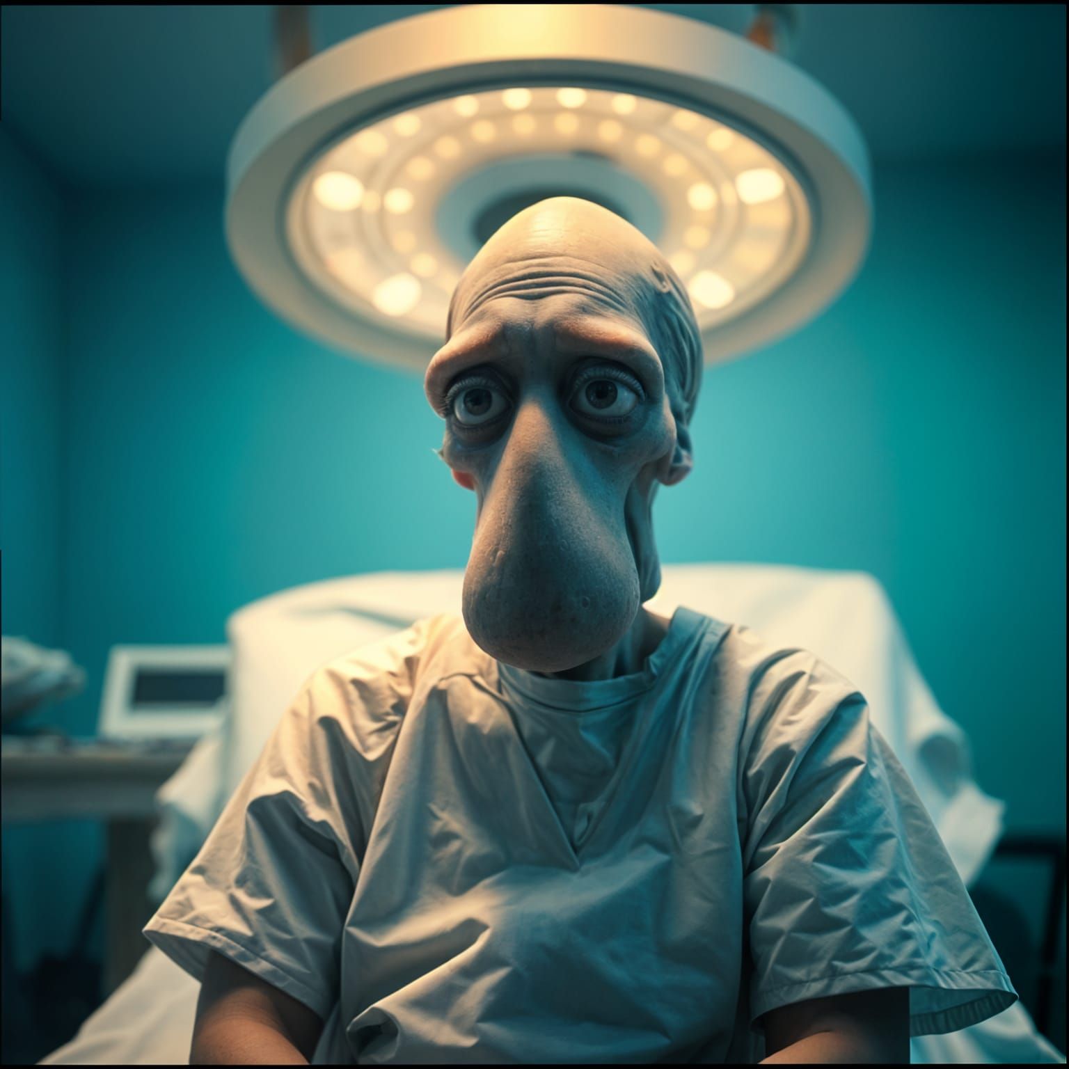 Squidward's Transformation: A Cinematic Film Still