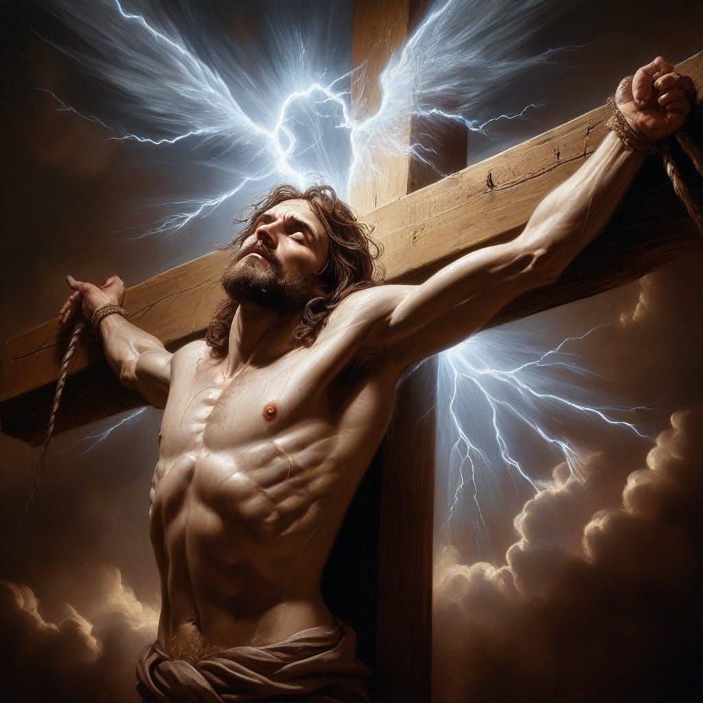 Tenebrous Crucifixion Scene in the Style of Caravaggio