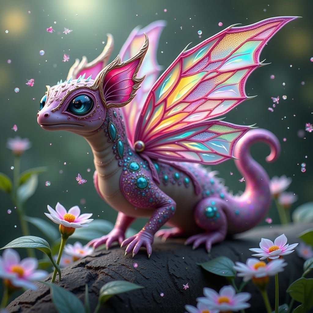 Vibrant Mangosteen Dragon Blends into Whimsical Surroundings