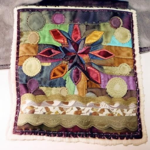 Textured Leather and Textile Patchwork Close-Up