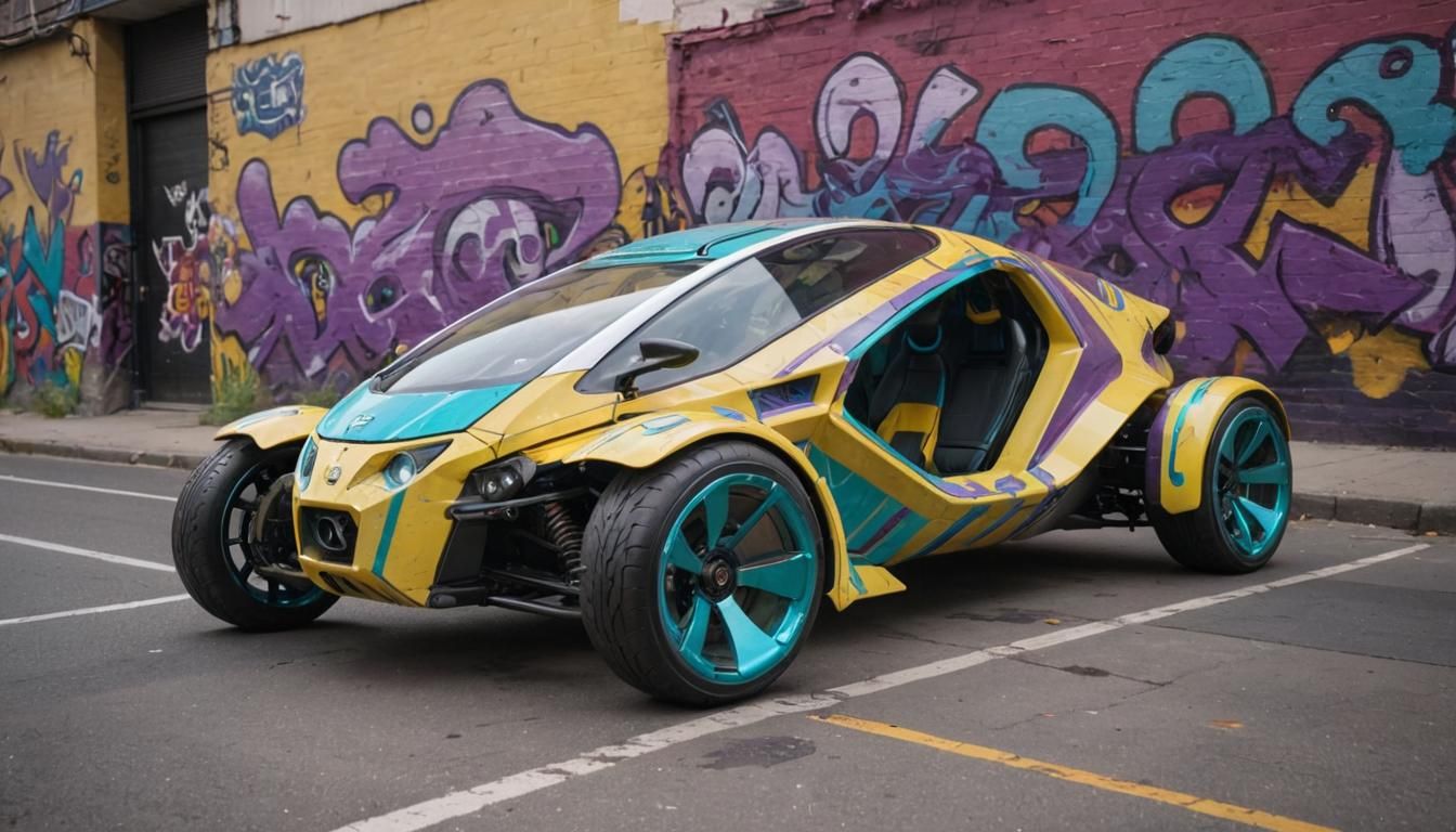 Cyberpunk Bubble-Buggy with Chevron Details