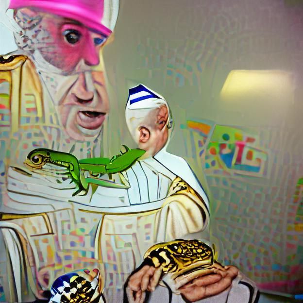 Pop Art: Reptilian Pope and Child