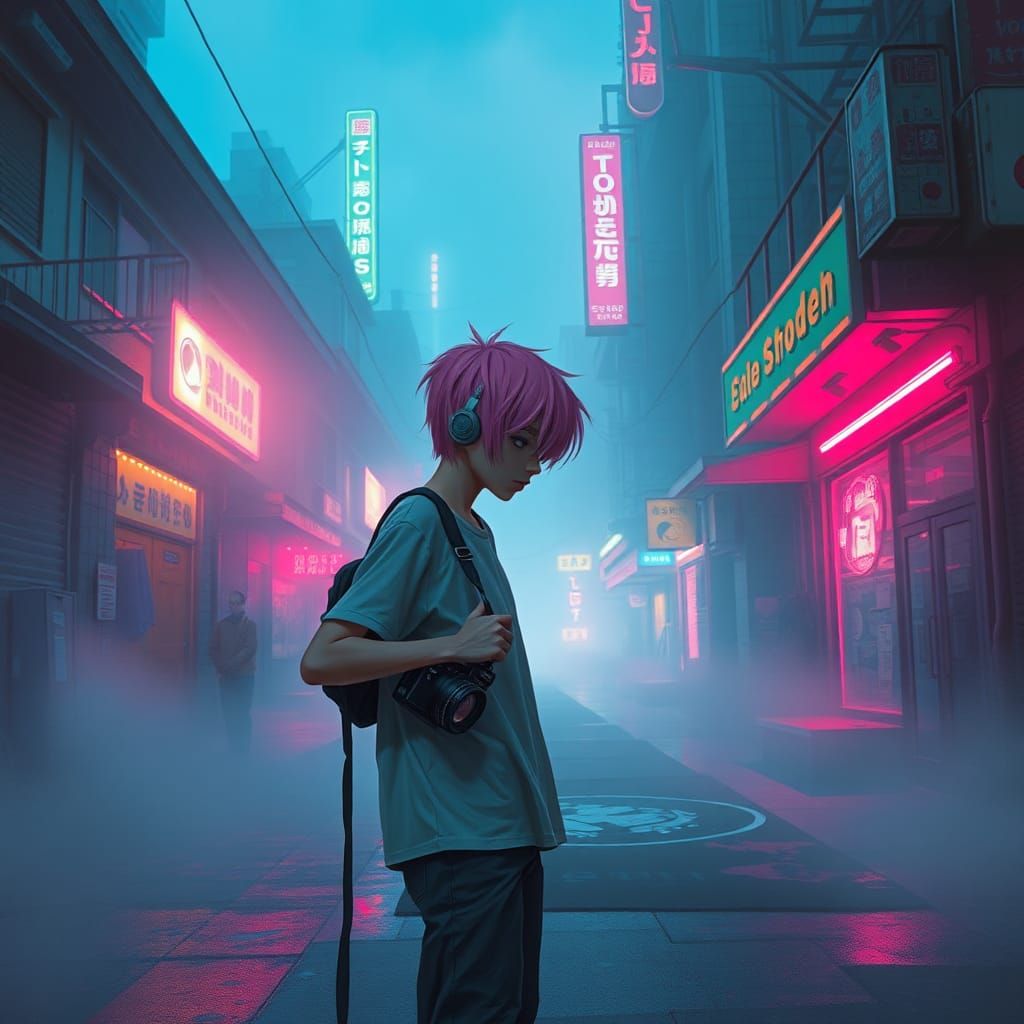 Neon City Youth: A Nostalgic Digital Painting